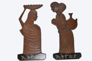 פריט אומנותי אותנטי אתיופי מגולף בעץ