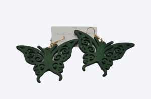 עגילים מעץ/פרפר